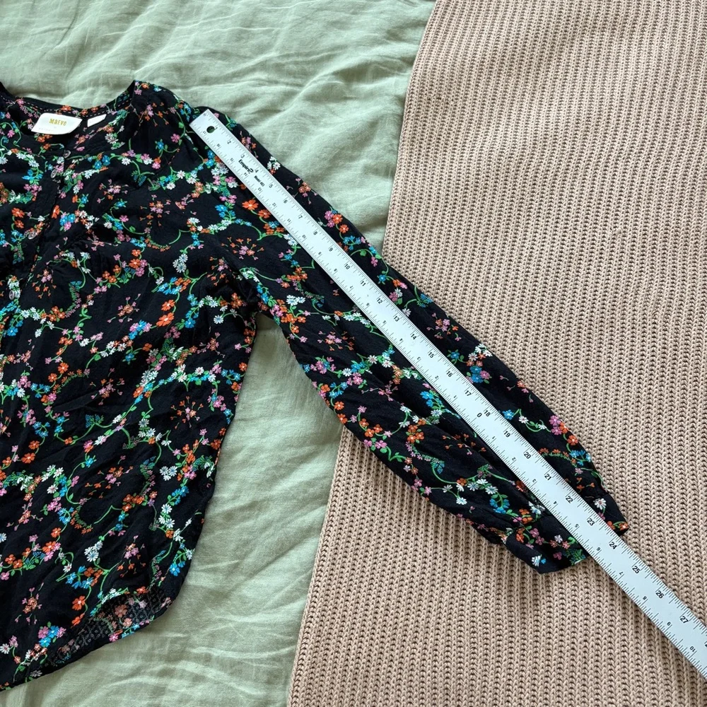Anthropologie Black Floral Blouse - Picture 9 of 9